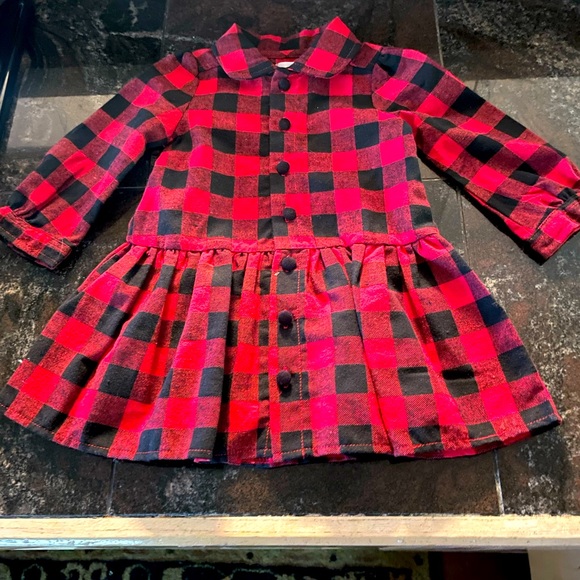 Mud Pie, Buffalo Plaid, Red/Black, Dress, Size 12-18M - Picture 1 of 3